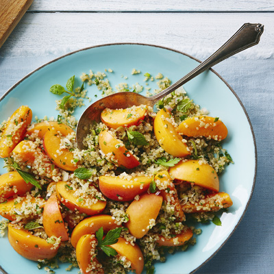 Fresh Apricot, Jalapeno, Mint Quinoa Salad